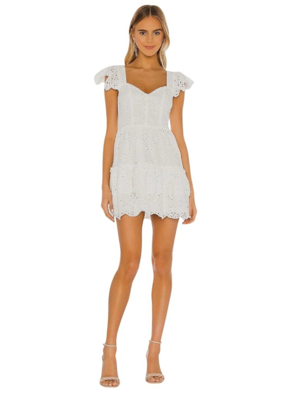 Lovers and Friends Sorrento Dress in White XSmall New Womens Eyelet